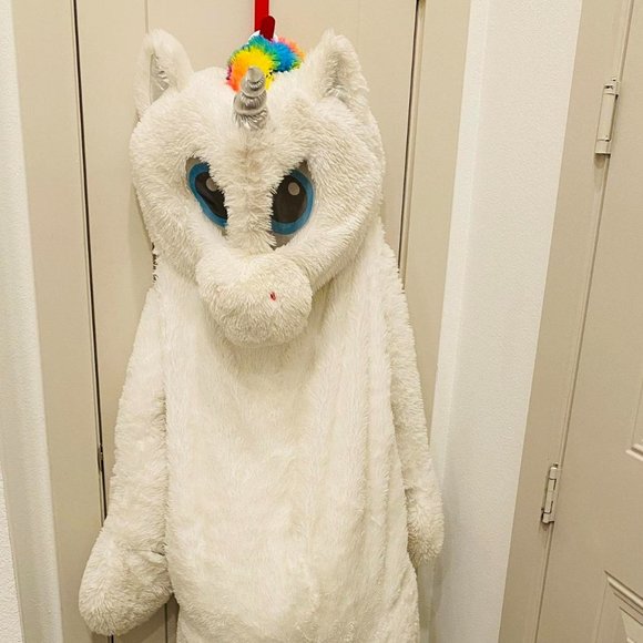 MYT INT'L Costumes White Unicorn Horse Cosplay Animal Mascot